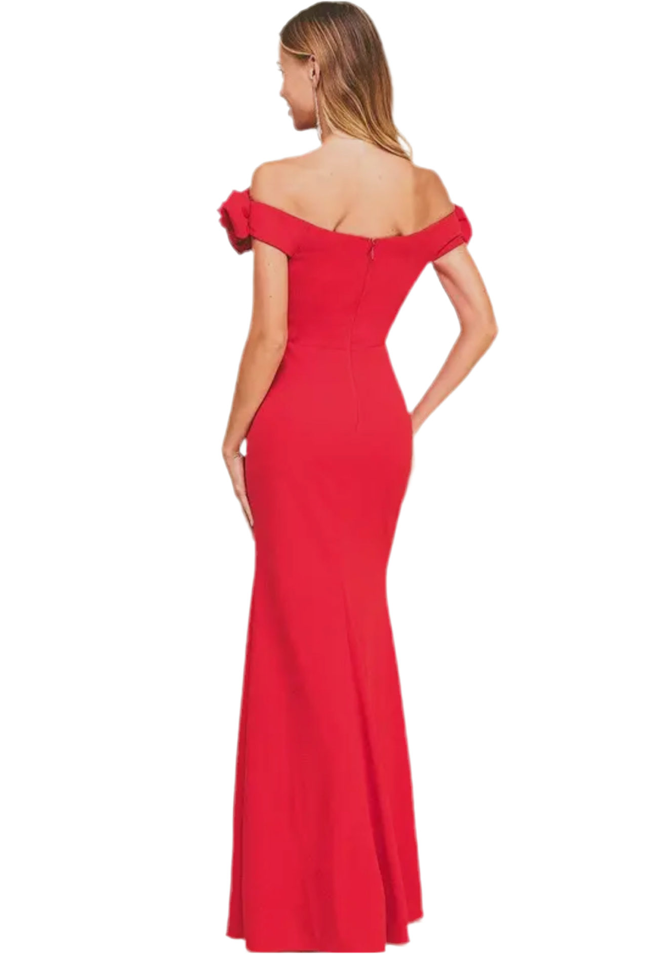 Navy Rosetti detail neckline max dress