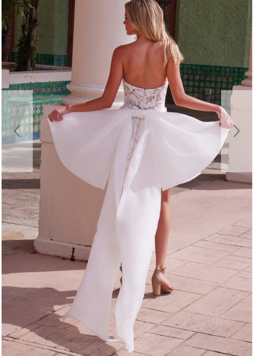 Sweetheart Floral Big Bow Back Wedding Dress