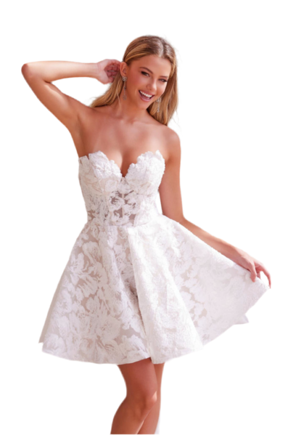 Sweetheart Floral Big Bow Back Wedding Dress
